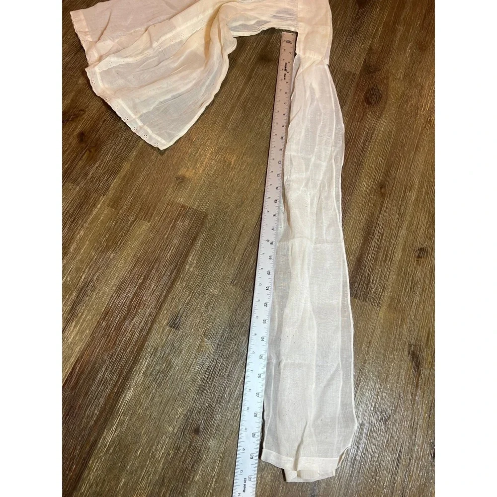 Vintage White Cotton Eyelet Lace Half Apron Pocket Victorian Style Cottagecore